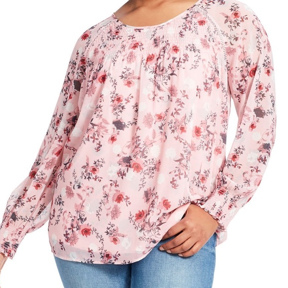 Kensie Plus Size Pink Floral Top Sz 3X - Picture 5 of 8